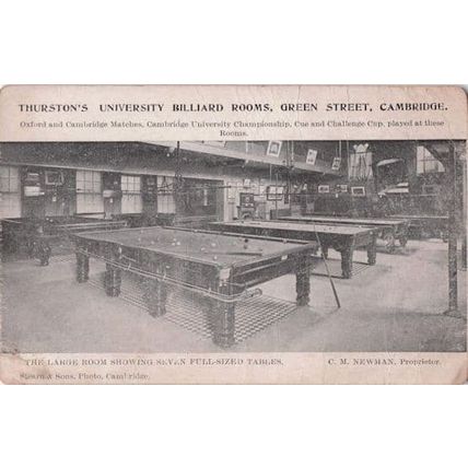 Thurstons University Billiard Rooms Cambridge Old Postcard Please Read