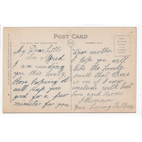 Roses Flowers Artist Signed Winifred Walker Art Postcard 1225