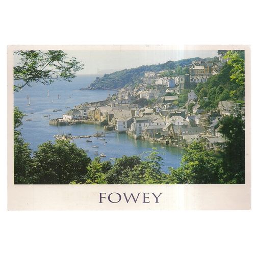 FOWEY, CORNWALL used vintage postcard 2004 postmark =