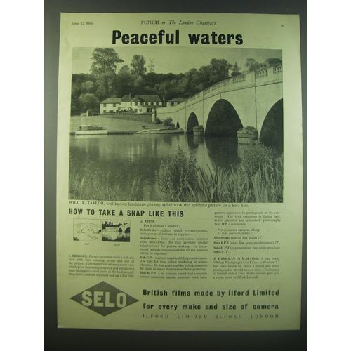 1940 Ilford Selo Film Ad - Peaceful waters