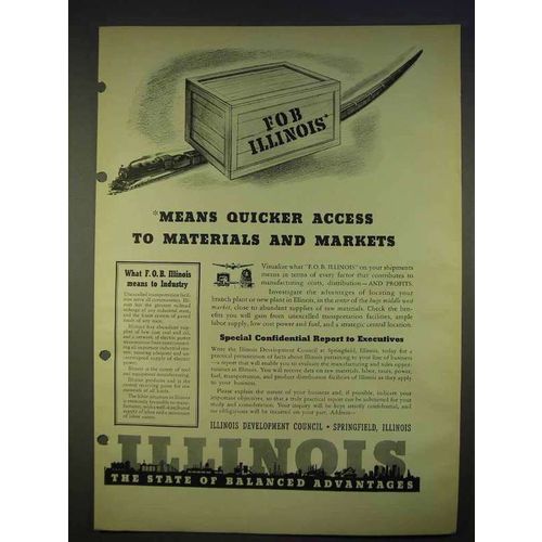 1940 Illinois Development Council Ad - Quicker Access