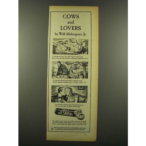 1940 Cola Life Savers Candy Ad - Cows and Lovers