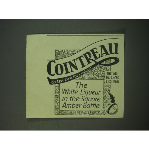 1940 Cointreau Liqueur Ad - The white liqueur in the square amber bottle