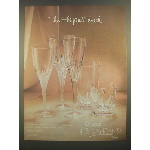 1988 J.G. Durand Crystal Glasses Ad - Corolle, Feuille, Petale and Pistil