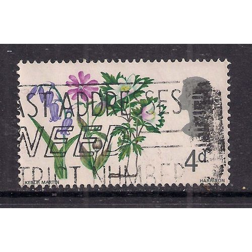 GB 1967 QE2 4d Wild Flowers Used stamp SG 720. ( E884 )