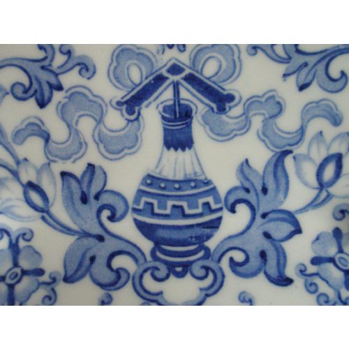 Blue & White Oriental Design Vintage Cake Plate