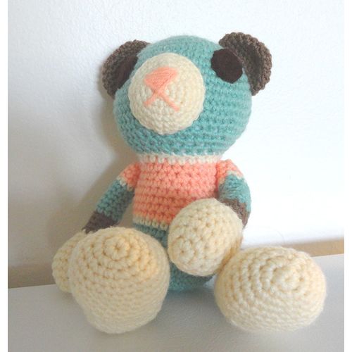 TEDDY amigurumi bear multicolor height 11 inches