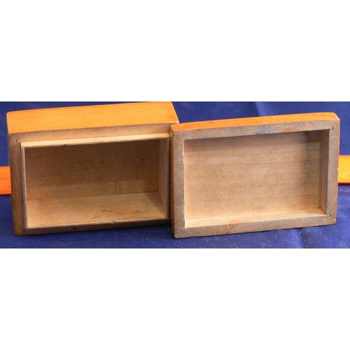 A Pleasantry Small Wood Wooden Box with Applique to Lid