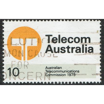 Australia 1975 Inaug Postal Telecoms Commissions 10c Black Org & Grey SG601 GU