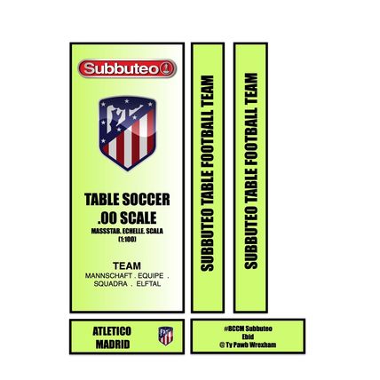 Tabletop Football Subbuteo Box Label Atletico Madrid (SPA) 2020 AWAY 3rd