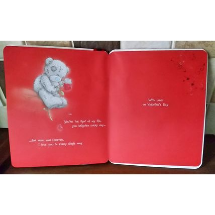Valentine's Card - Tatty Teddy - Red Bow - Printed Inner Sleeve - 008