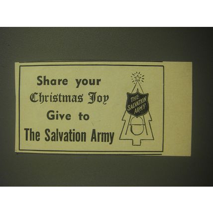 1963 The Salvation Army Ad - Share your Christmas Joy give to The Salvation Army