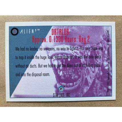 Alien3 Base trading card # 21 Ripley & Prisoners (A) 1992 Star Pics, Dark Horse
