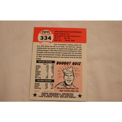 William Bill Goodman 1991 Topps 1953 Archives NO. 334