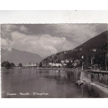 Locarno Muralto Il Lungolago Italy Vintage RP Postcard 1954 used