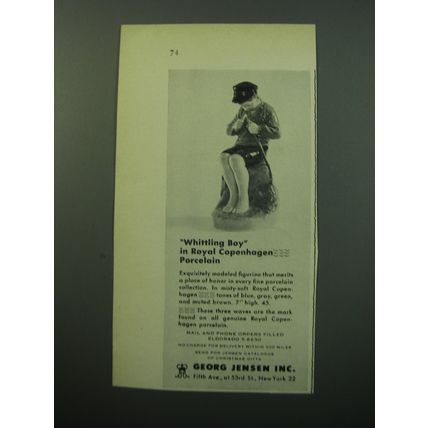 1950 Georg Jensen Royal Copenhagen Whittling Boy Advertisement