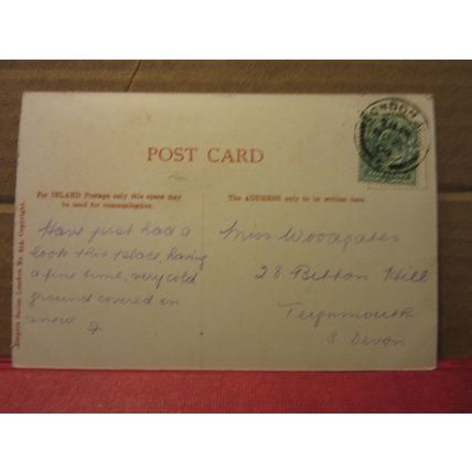 THE NATIONAL GALLERY, LONDON, used antique postcard Empire series 1904 pm =