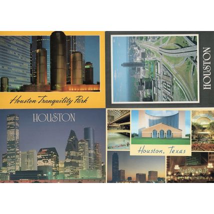 Houston Texas Motorways Skating Rink Tranquility Park 4x USA Postcard s