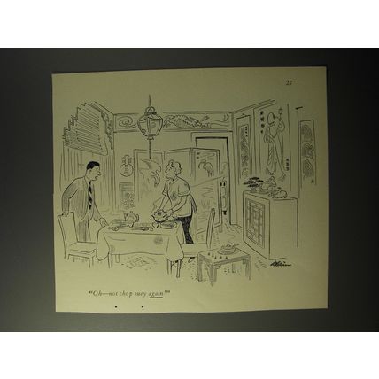 1953 Cartoon by Alain (Daniel Brustlein) - Oh - no! Chop suey again!