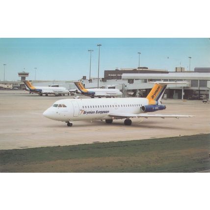 Brymon European Plane at Birmingham Airport Limited Edition Postcard