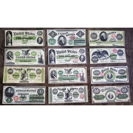 High quality COPIES with W/M United States banknotes 1861-1863 y. FREE SHIPPING