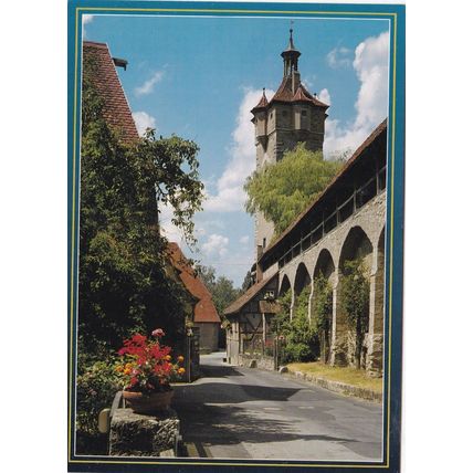 Rothenburg Klingentor Germany Postcard used crease