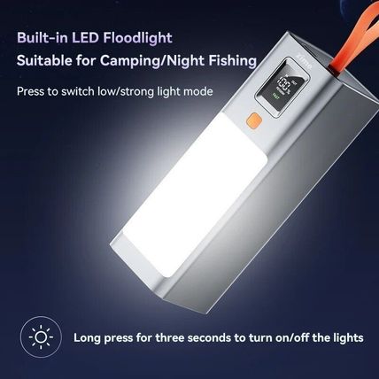 Zime Power Bank 40000mAh 100W for MacBook Camping Charger Fishing LED Light