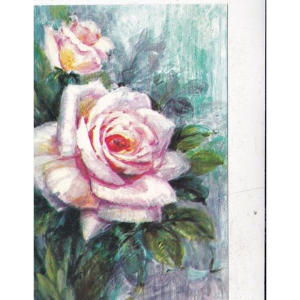 Roses Artist Unknown postcard unused VGC
