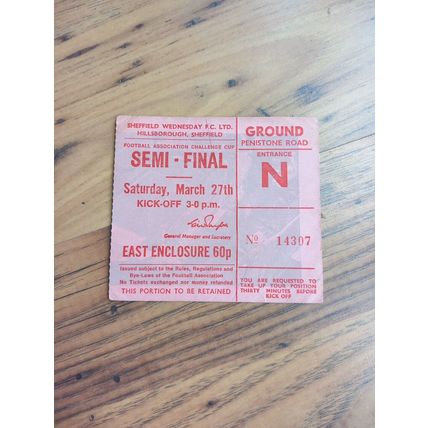 1971 FA Cup Semi Final Programme & Ticket – Arsenal vs Stoke City