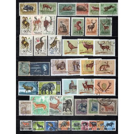 Wild Animals Stamp Collection Used Wildlife Elephants Deer ZAYIX 0324S0054