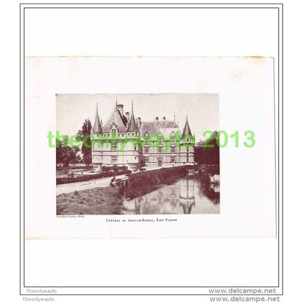 CHATEAU OF AZAY-LE-RIDEAU, EAST FACADE, FRANCE, PHOTO PRINT, 1911