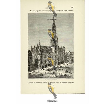 Brussels, Town Hall, Belgium, Book Illustration (Print), c1870