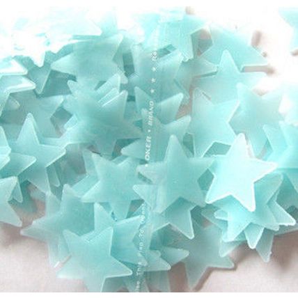 Glow In The Dark Plastic Stars Fun Ceiling Wall Art Luminous Space Stickers 3cm