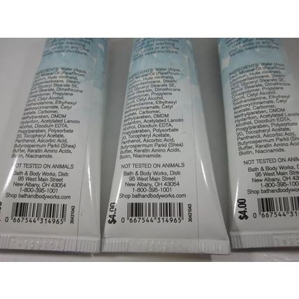 3 Bath & Body Works Moisturize Hand Cream 1 oz shea vit e Fragrance Free