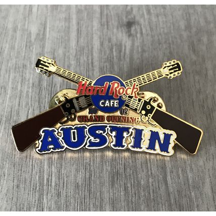 Hard Rock Cafe AUSTIN TEXAS GRAND OPENING CROSSED RIFLES GUNS GO PIN MINT HRC