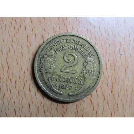 France Republic 1937 2 Francs Coin