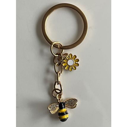 KEY RING - BEE AND FLOWER CHARM