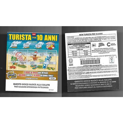 Gratta e Vinci - Turista per 10 Anni - Lotto 3024