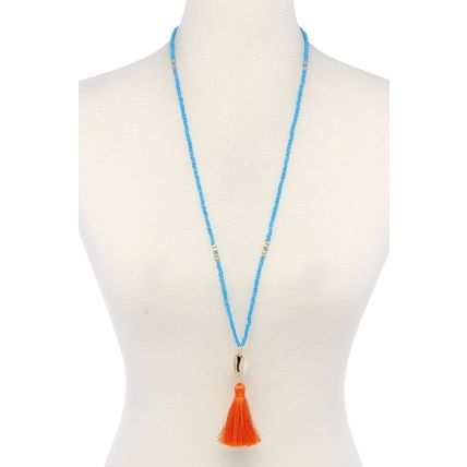New Cowrie Shell Tassel Beaded Necklace