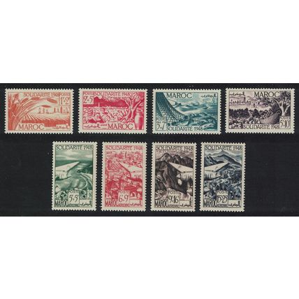 Fr. Morocco Wheat View of Meknes Solidarity Fund 8v 1949 MNH SG#353-360