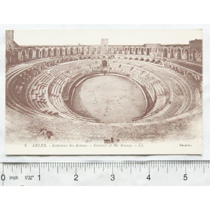 vintage postcard Arles - Interior of The Arenas