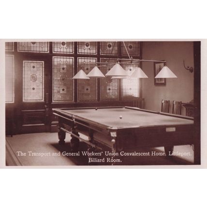 Billiard Room Transport Union Littleport Convalescent Home Cambs Old Postcard
