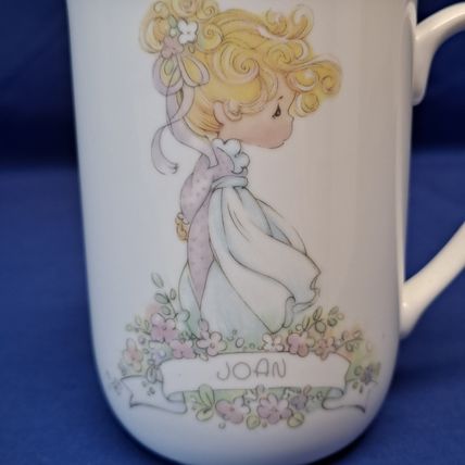 Vintage 1990 Enesco PRECIOUS MOMENTS JOAN COFFEE MUG Porcelain Tea Cup