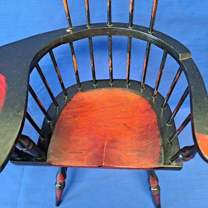 Windsor COLONIAL Wood Spindle Back School 16" DOLL DESK CHAIR Wooden