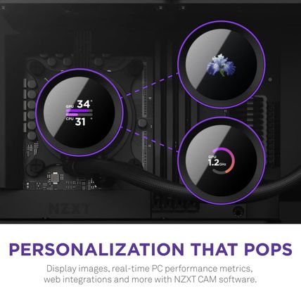 NZXT Kraken 240 - 240Mm AIO CPU Liquid Cooler - Customizable 1.54" Square LCD Di