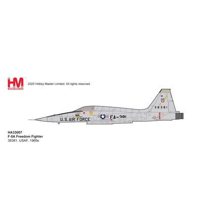 F-5A FREEDOM FIGHTER 38381 USAF 1960'S - HOBBY MASTER HA33007 1/72 - PRE ORDER