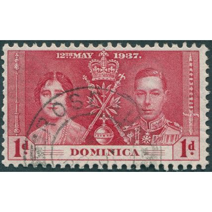 Dominica 1937 1d. carmine Coronation SG96 used