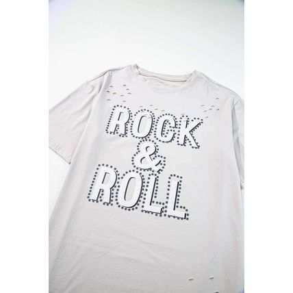 Gray Rock & Roll Graphic Distressed Vintage Tee