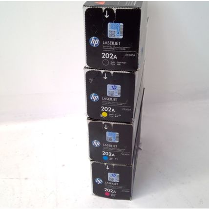 New HP 202A Genuine HP 4pk Toner Cartridges Black, Cyan, Yellow, Magenta