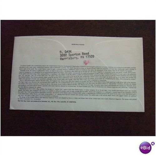 United Nations 1990 Medicinal plants FDI Cover SHS